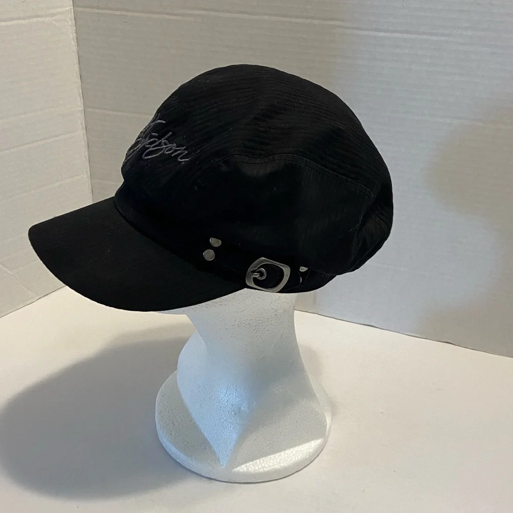 Harley Davidson Women’s Embroidered Logo Cabbie Cadet Cap/Hat Black Small - Picture 4 of 12